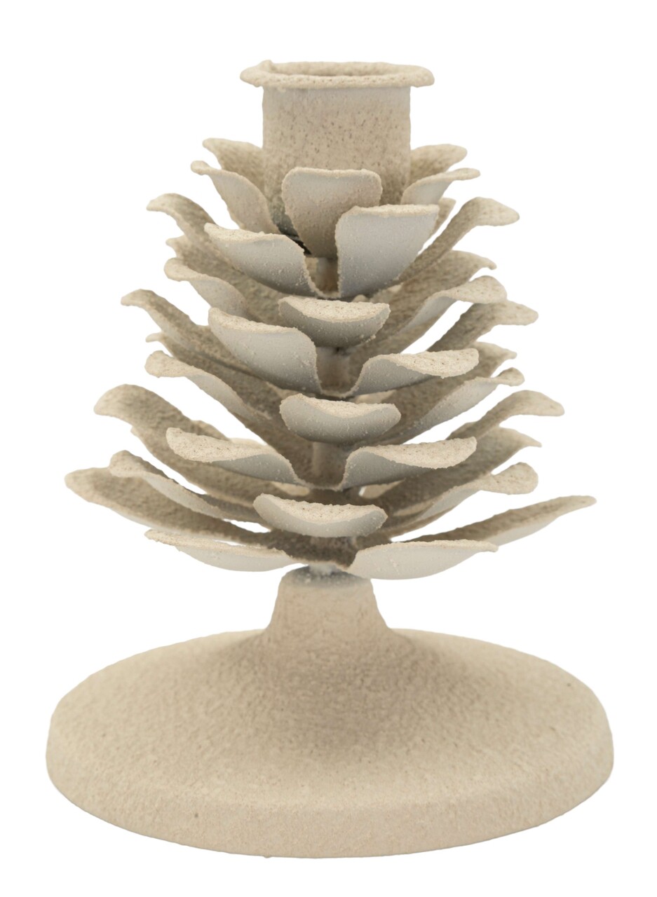 Suport lumanare Dune Pigna, Mauro Ferretti, 9.5x9.5x11.5 cm, fier, crem - imagine 7